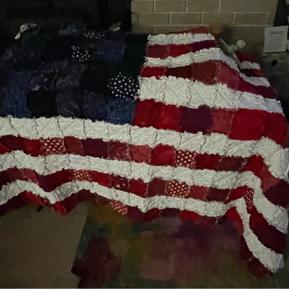 Handmade flag rag quilt